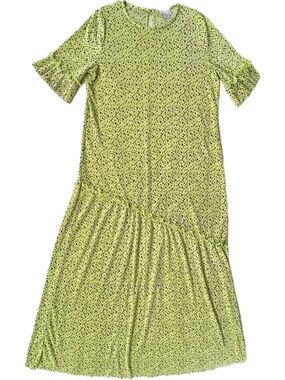 ASOS Design green maxi floral print pleated dress Women’s US 10 EUC